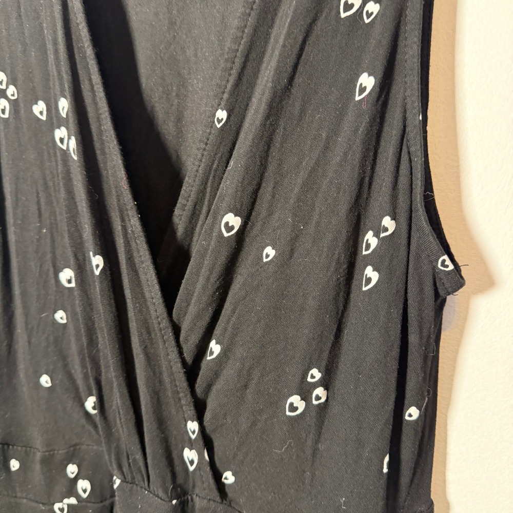 Torrid Black Heart Print Sleeveless Surplice Midi Dress Plus Size 1 1X - Picture 2 of 5